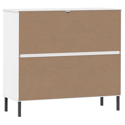 Skoreol med metalben OSLO 95x35x86 cm massivt træ hvid