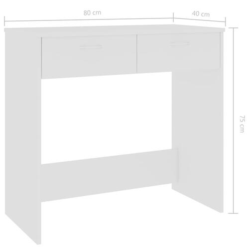 Skrivebord 80x40x75 cm konstrueret træ hvid