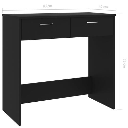 Skrivebord 80x40x75 cm konstrueret træ sort