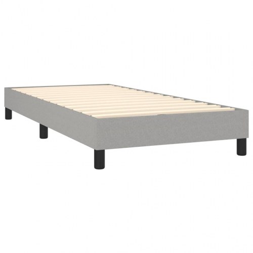 Kontinentalseng med madras 90×200 cm - stof, lysegrå