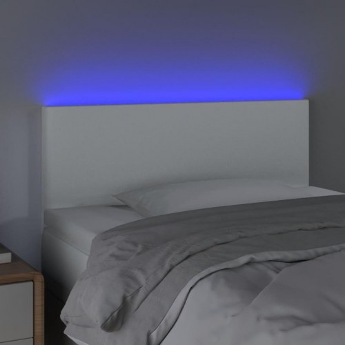 Sengegavl med LED-lys 90 x 5 x 78/88 cm - hvid