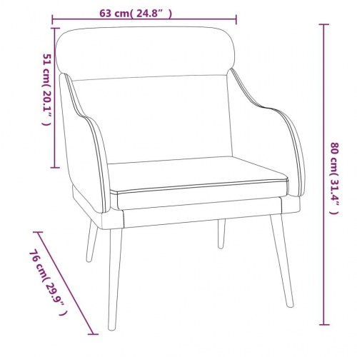 Lænestol i velour - cremefarvet, 63 × 76 × 80 cm
