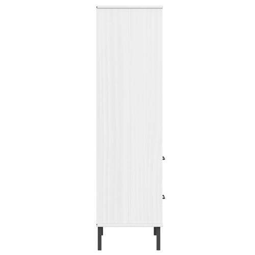 Bogreol med 2 skuffer OSLO 60x35x128,5 cm massivt træ hvid