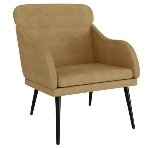 Lænestol i velour - brun, 63 × 76 × 80 cm