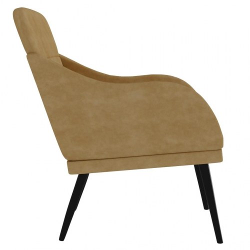 Lænestol i velour - brun, 63 × 76 × 80 cm
