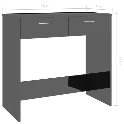 Skrivebord 80x40x75 cm konstrueret træ sort højglans