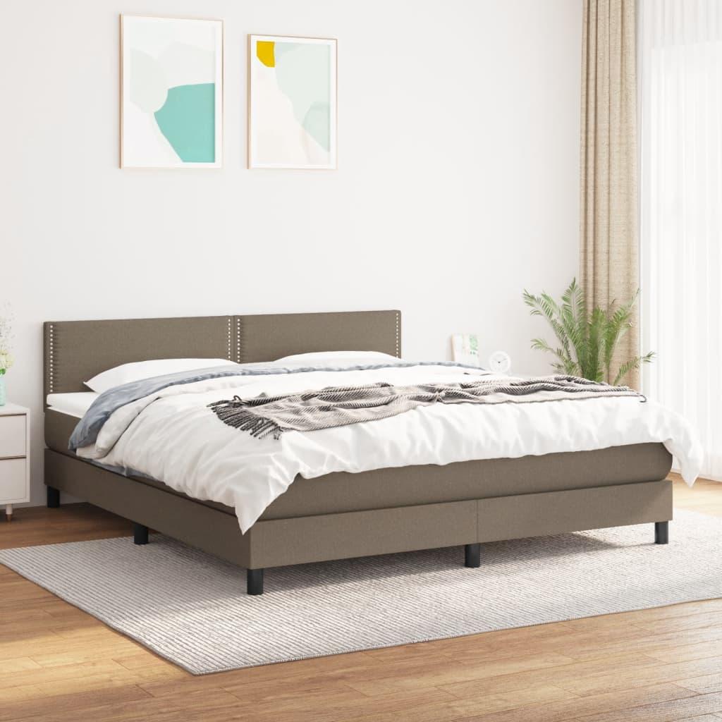 Kontinentalseng Med Madras Stof Gråbrun - Ensfarvet med søm / 180 x 200 cm