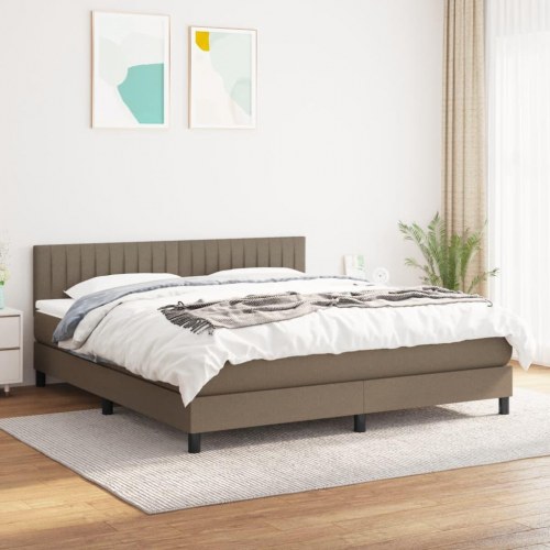 Kontinentalseng med madras 180×200 cm - stof gråbrun