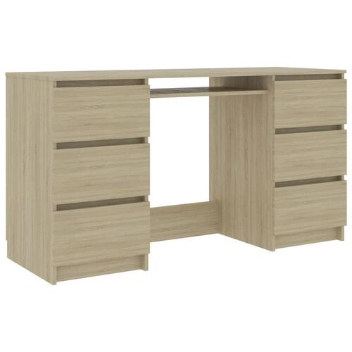 Skrivebord 140x50x77 cm konstrueret træ sonoma-eg