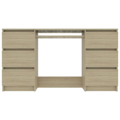 Skrivebord 140x50x77 cm konstrueret træ sonoma-eg