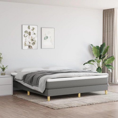 Kontinentalseng med madras 160×200 cm - stof, mørkegrå