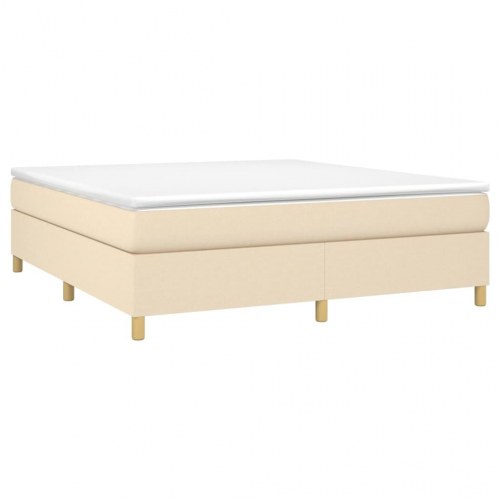 Kontinentalseng med madras 160 × 200 cm - stof, cremefarvet