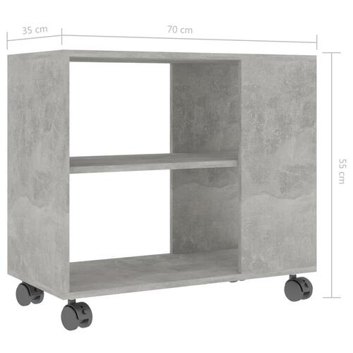 Sidebord 70x35x55 cm konstrueret træ betongrå