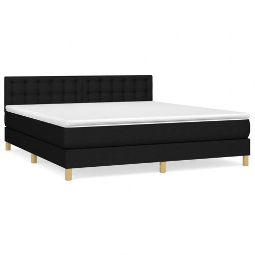 Kontinentalseng med madras 180×200 cm - stof, sort