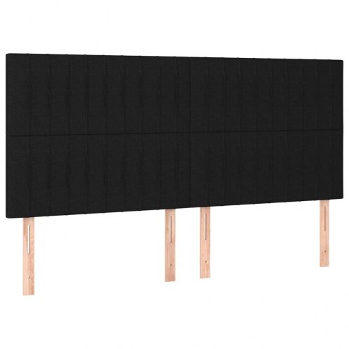 Kontinentalseng med madras 160×200 cm - stof, sort