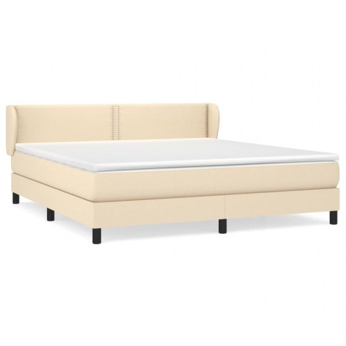 Kontinentalseng med madras 180×200 cm - stof, cremefarvet