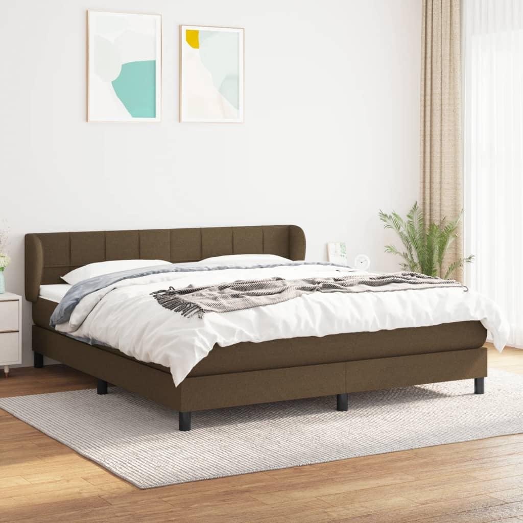 Kontinentalseng med madras 160x200 cm i stof mørkebrun