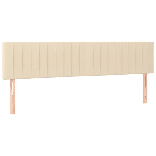 Kontinentalseng med madras 160x200 cm - stof, cremefarvet