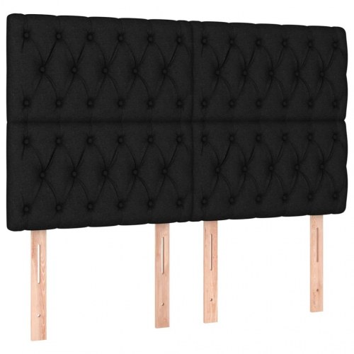 Kontinentalseng med madras 160×200 cm - stof, sort