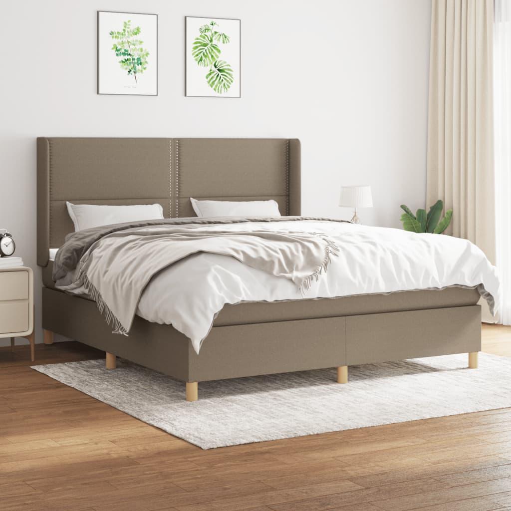 Kontinentalseng Med Madras Stof Gråbrun - Ensfarvet med søm / 180 x 200 cm
