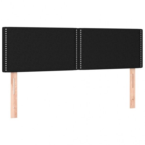 Kontinentalseng med madras 140 × 200 cm - stof, sort