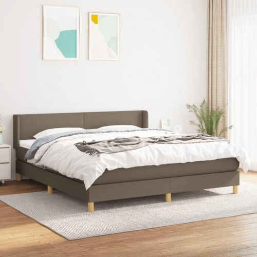 Kontinentalseng med madras 160x200 cm - stof gråbrun