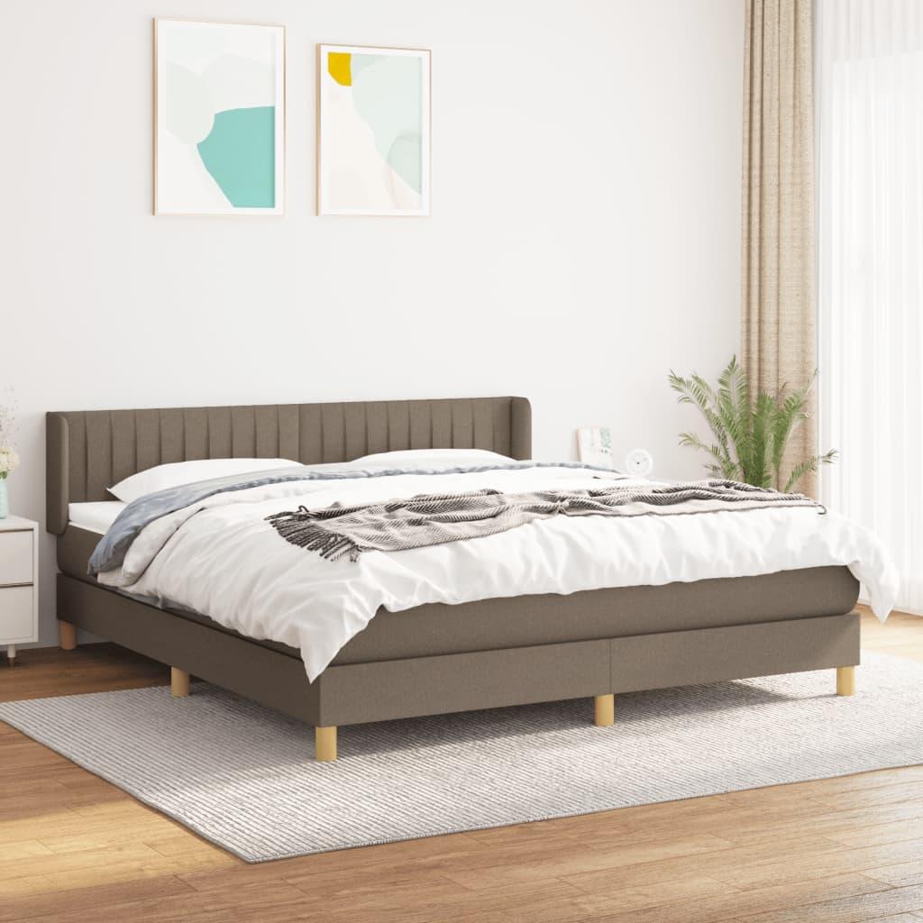 Kontinentalseng Med Madras Stof Gråbrun - Lodrette striber / 160 x 200 cm