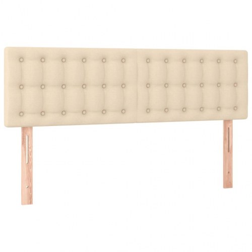 Kontinentalseng med madras 140x200 cm - stof, cremefarvet