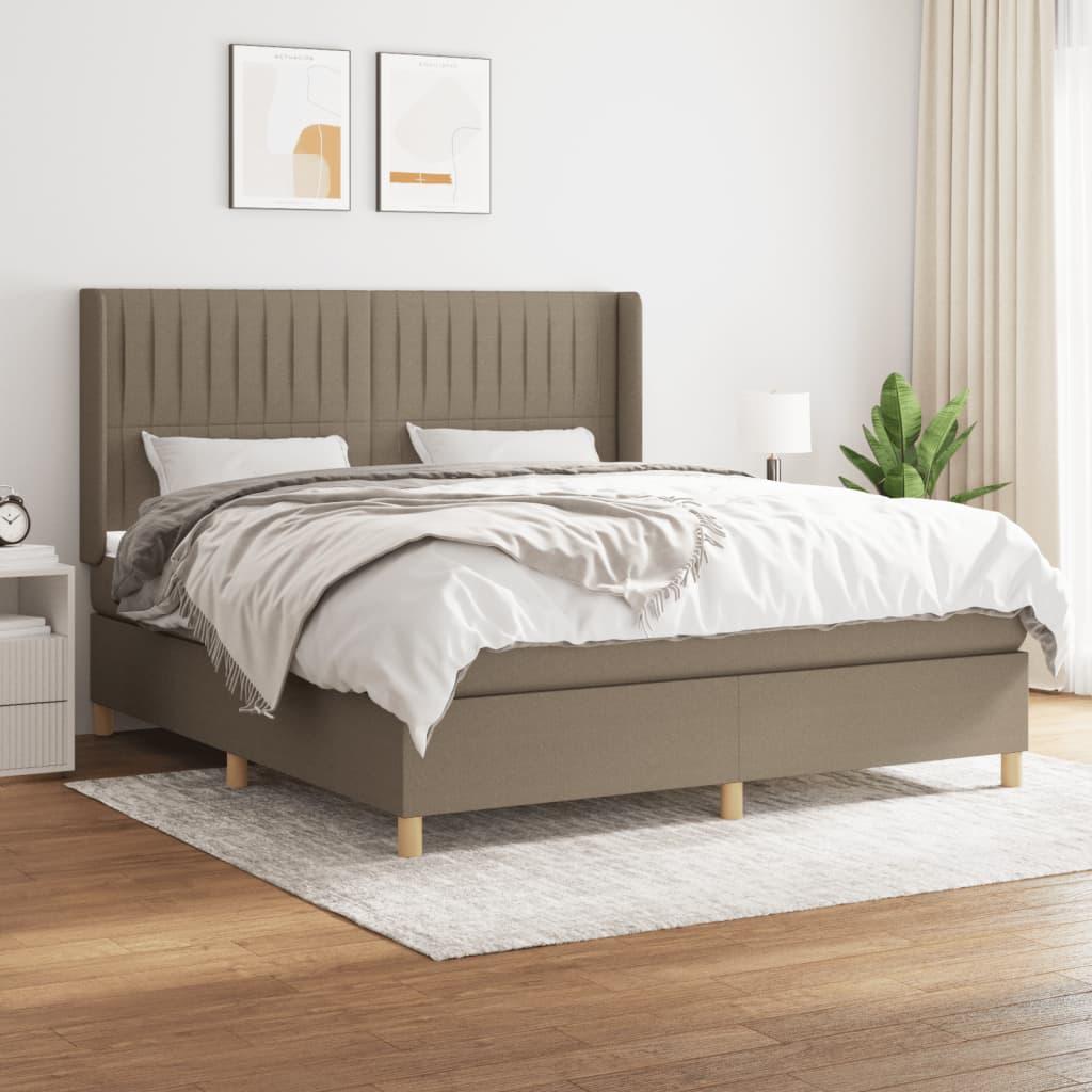 Kontinentalseng med madras 160×200 cm - stof gråbrun