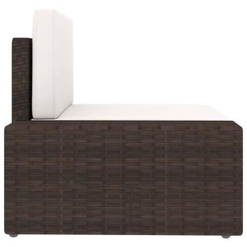 3-personers sofa modulær polyrattan brun