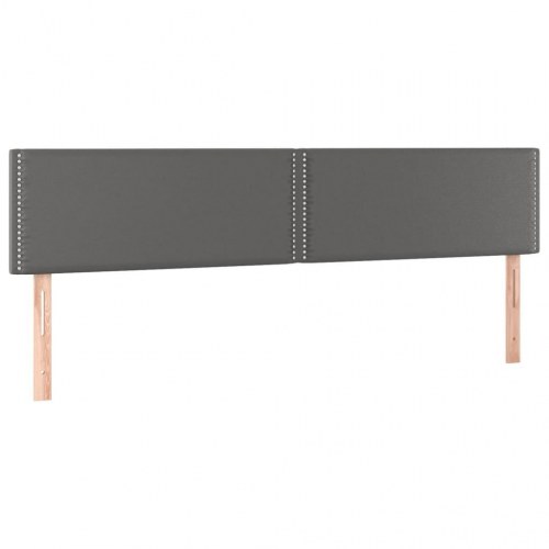 Kontinentalseng med madras 200 x 200 cm i kunstlæder - grå