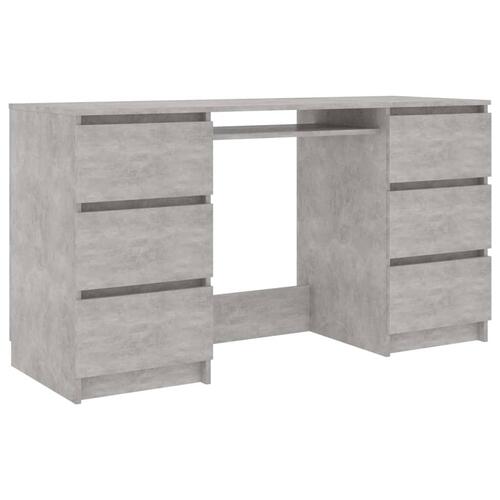 Skrivebord 140x50x77 cm konstrueret træ betongrå