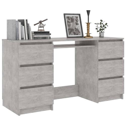Skrivebord 140x50x77 cm konstrueret træ betongrå
