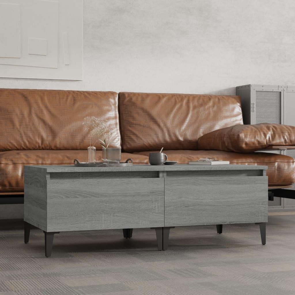 Sideborde 2 stk. 50x46x35 cm konstrueret træ grå sonoma-eg