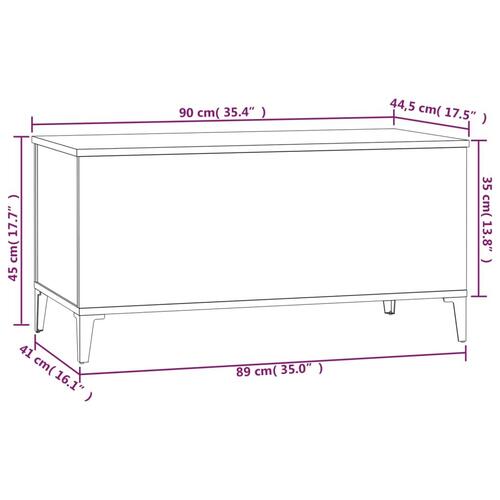 Sofabord 90x44,5x45 cm konstrueret træ hvid