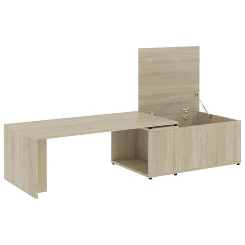 Sofabord 150x50x35 cm konstrueret træ sonoma-eg