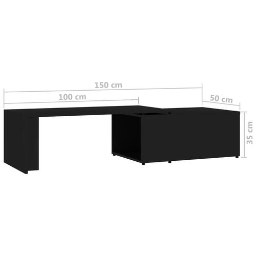Sofabord 150x50x35 cm konstrueret træ sort højglans