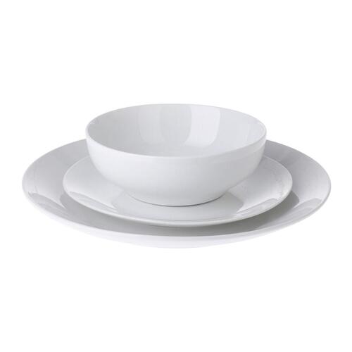 Spisestel Hvid Porcelæn (12 enheder)