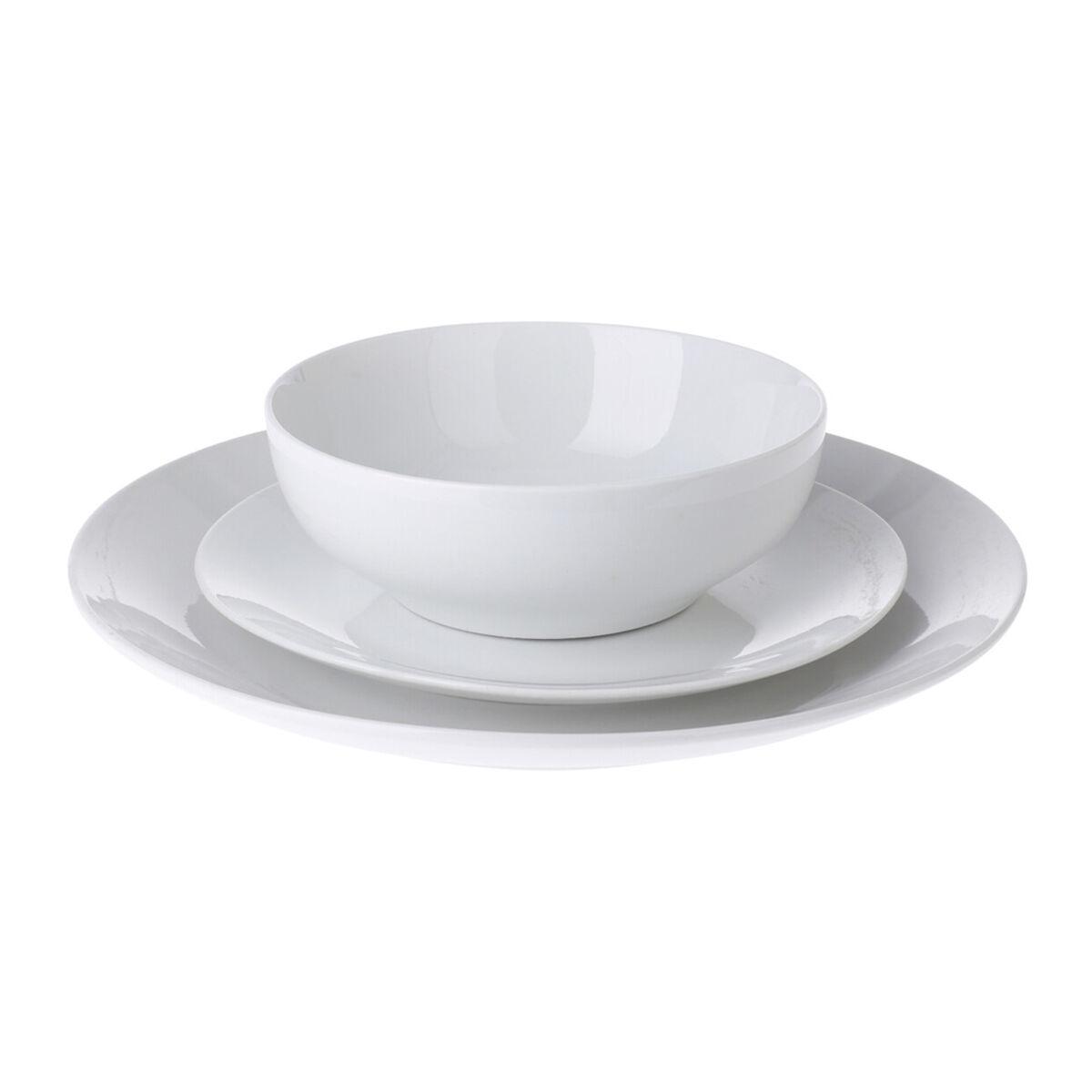 Spisestel Hvid Porcelæn (12 enheder)