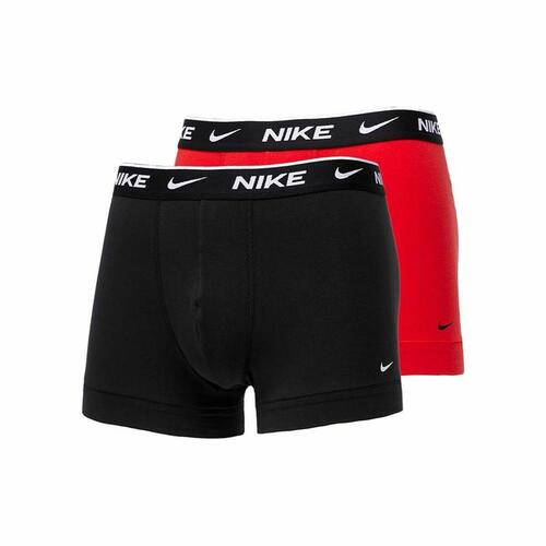 Pakke med boxershorts Nike Trunk Sort Rød L