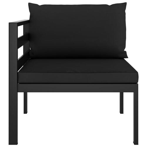 Hjørnemodul til sofa med hynder 1 stk. aluminium antracitgrå