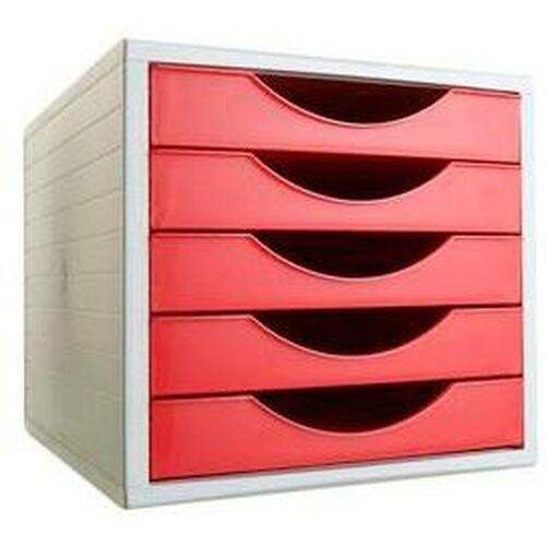 Archivo 2000 ArchivoTec Serie 4000 arkiveringsskab - 5 skuffer, A4, rød (34 × 27 × 26 cm)