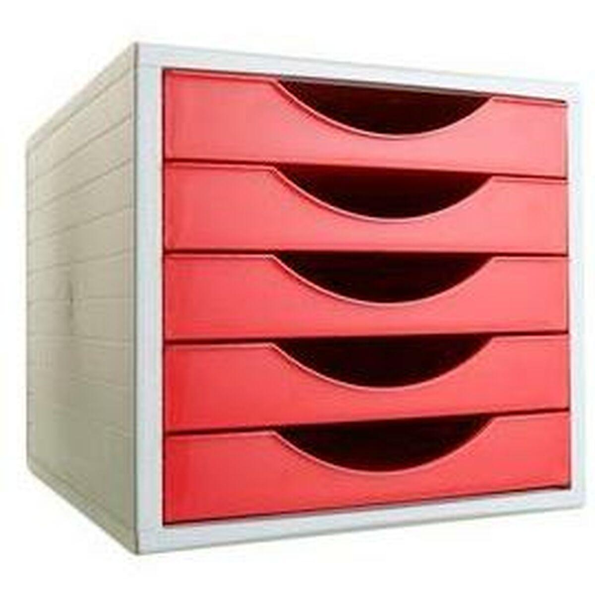 Archivo 2000 ArchivoTec Serie 4000 arkiveringsskab - 5 skuffer, A4, rød (34 × 27 × 26 cm)
