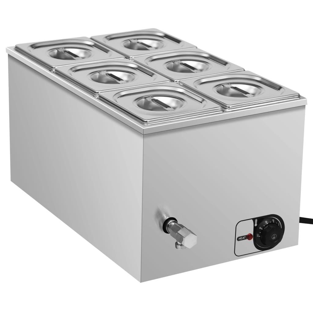 Bain-marie-madvarmer 1500 W GN 1/6 rustfrit stål