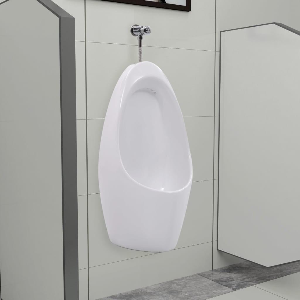 Væghængt urinal med skyllesystem keramisk