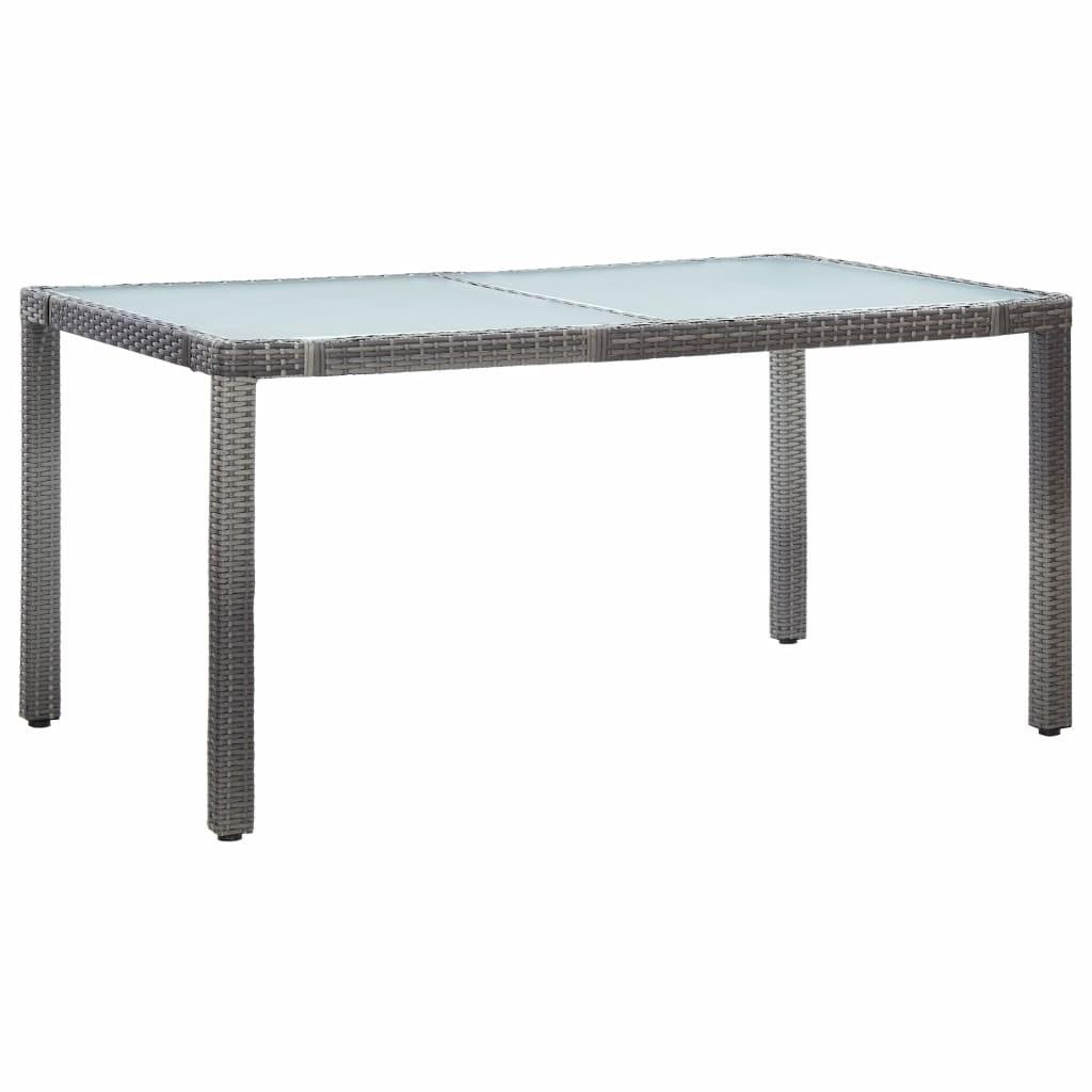 Havebord 150x90x75 cm polyrattan grå