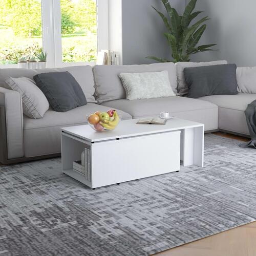 Sofabord 150x50x35 cm konstrueret træ hvid