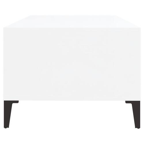 Sofabord 90x50x36,5 cm konstrueret træ hvid højglans
