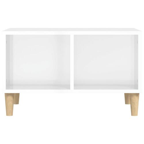 Sofabord 60x50x36,5 cm konstrueret træ hvid højglans