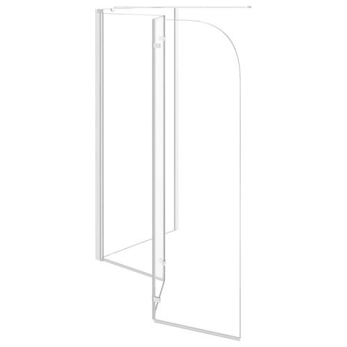 Brusevæg til badekar 120x69x130 cm hærdet glas gennemsigtigt